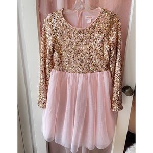 Gold and Pink Sequin Dress - Kids size 7/8